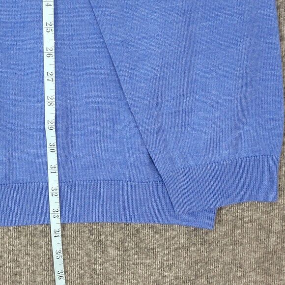 Turnbury Sweater Mens 3XT Blue Extra Fine Merino Wool V-Neck Pullover - Picture 4 of 12